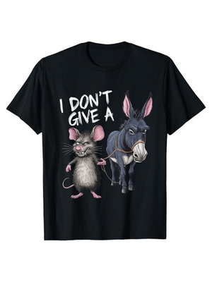 #ad #ad I Don’t Care Funny Donkey Mouse Cartoon Graphic T Shirt Humor Meme Tee $7.99