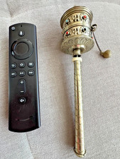 ANTIQUE Tibetan PRAYER WHEEL Coral Turqouise Silver Filigree tight scroll/mantra