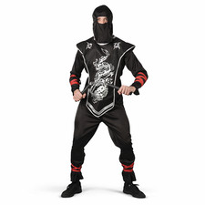 Costume Carnevale Uomo Da Ninja Vestito Di Halloween Travestimento Per Adulto