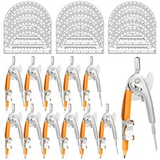 24 Pack Geometry Tool Set, Math Compass for Geometry and 6 Inch Protractor Se...