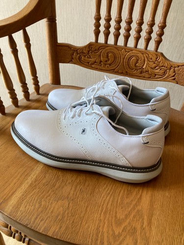 FootJoy Dryjoys Premiere Series Packard Golf Shoes -White -57903 (10 1/2 W) - Picture 3 of 5