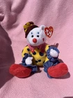 Vintage Ty Beanie Babies Juggles The Clown Bear EUC With Tags 2000s
