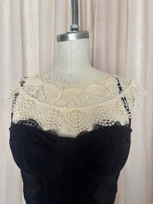 Vintage Crochet Detachable Collar 1970's , Off White, 15 