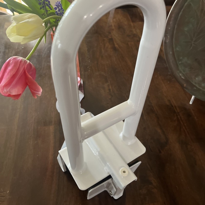 Vaunn Medical Bathtub Safety Rail Shower Grab Bar - Fixed Handle White