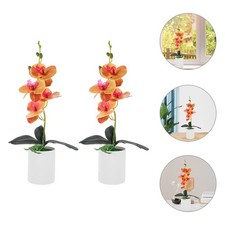 2 Pcs Topfblumendekoration Künstliche Orchidee Künstlicher Blumentopf