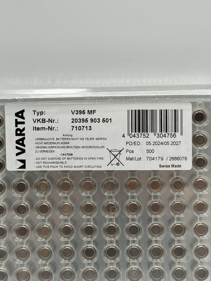 VARTA Batteria Bottone Batteria A Bottone V395/SR927/SR57/AG7 - 1.55V Per Orologi 1.55 V Orologi - Foto 5