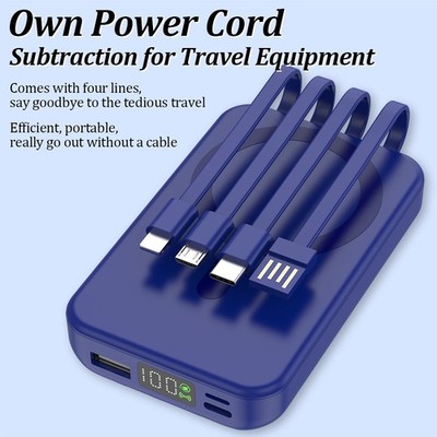 Magnetic Wireless Charger 900000mAh Power Bank Battery Pack Blue NIFFPD