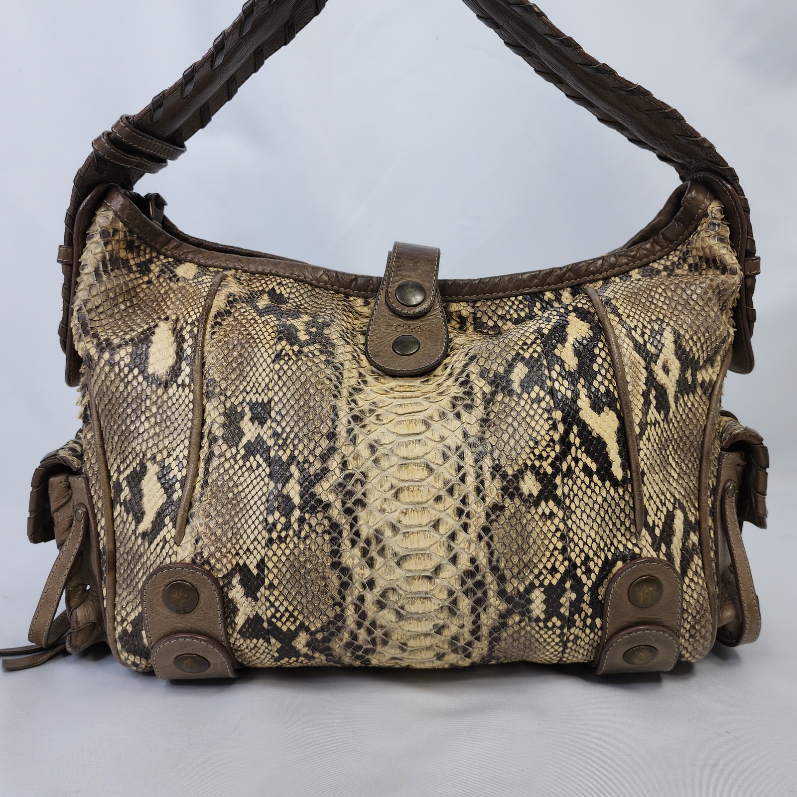 Chloe Python Snakeskin Leather Silverado Shoulder… - image 9