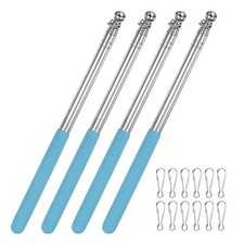 Confezione da 4 pali telescopici portabandiera, 4,6 piedi/1,4 m in acciaio inox [azzurro]