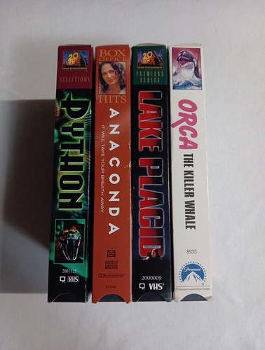 4x Horror Sci-Fi Creature Feature VHS Lot - Lake Placid, Orca, Python, Anaconda - Picture 3 of 6