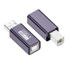 USB 2.0 B Type Female to Type-A Type-B Male Adapter, 2 Pack Extension Connec...