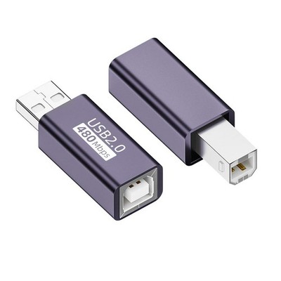 USB 2.0 B Type Female to Type-A  Type-B Male Adapter, 2 Pack Extension Connec...