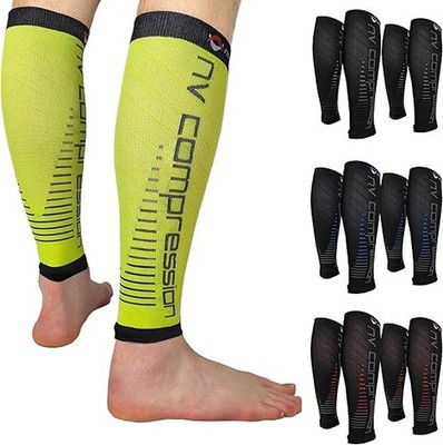 2 PAAR NV Compression Race & Recover Wadensocken L/XL fluoreszierend gelb