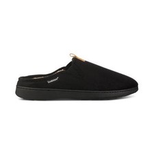 Isotoner Mens Microsuede Hoodback Slipper Black Large