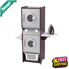 KidKraft Laundry Playset Children's Pretend Wooden Stacking Washer and Dryer Toy