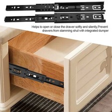 T- 2pcs Mini Short Drawer Slides Furniture Guide Rail Full Extension Kitchen