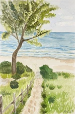 Original  Landscape Watercolor Painting Signed