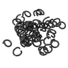 200X Carbon Steel Open Jump Rings 10mm Colorful O-ring Connectors Black