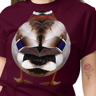 AssBackwards Duck T-Shirt Funny Animal Graphic Tee Front & Back Print