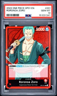 2022 ONE PIECE OP01-ROMANCE DAWN #001 RORONOA ZORO PSA 10 | eBay