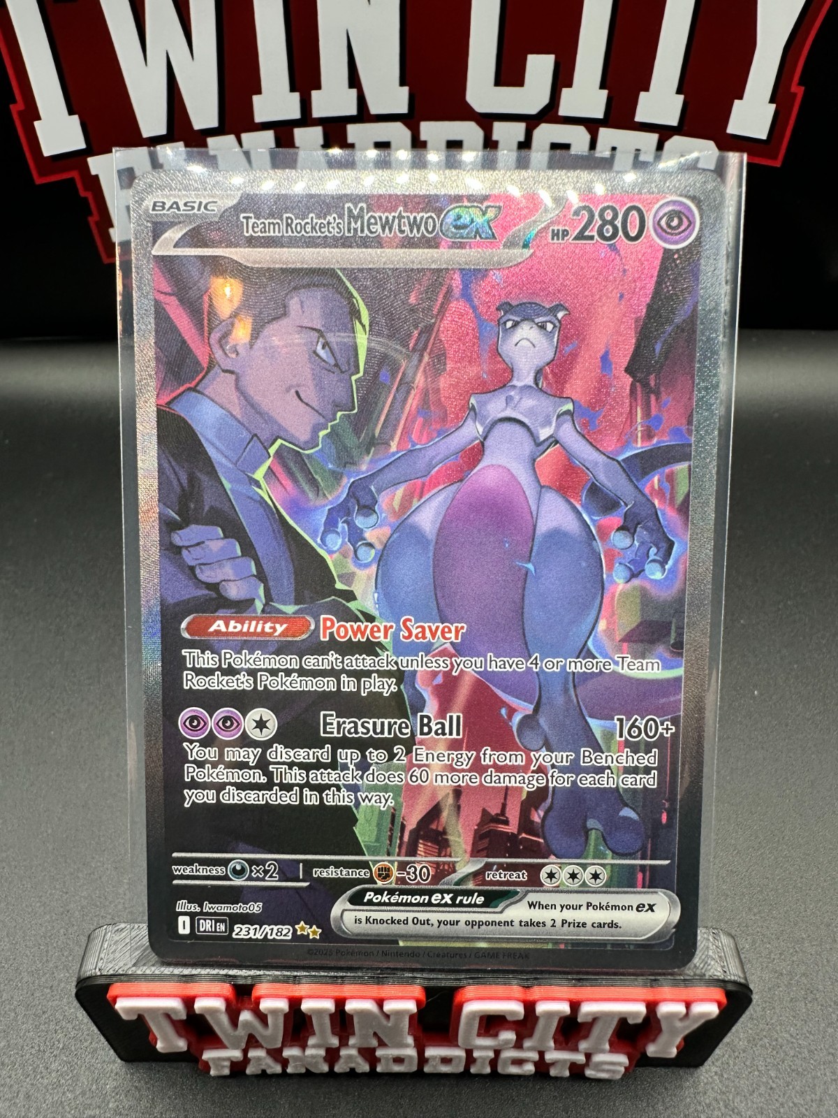 Pokemon TCG Team Rocket's Mewtwo ex 231/182 Sv10: Destined Rivals Holo NM