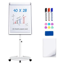 Mobile Dry Erase Board – 40x28 inches Magnetic Portable Whiteboard Stand Ease...