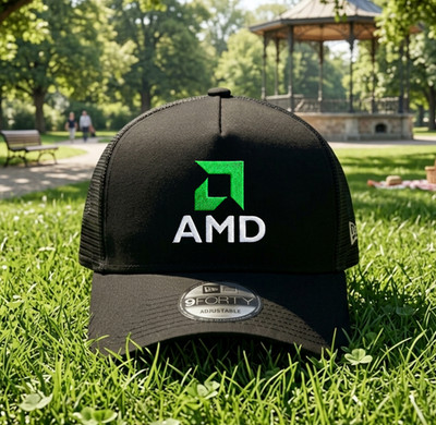 AMD Embroidered Trucker Hat Mesh Cap Snapback Processor Logo Fan Gift