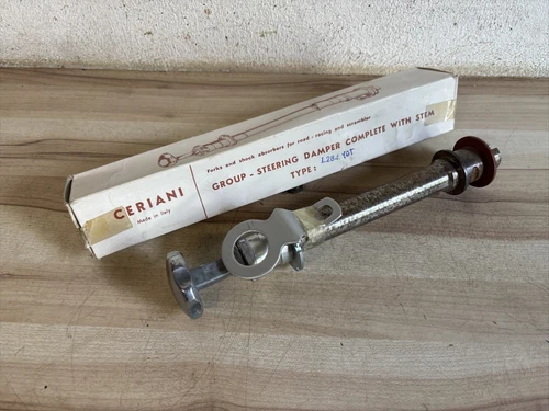 VINTAGE CERIANI ALLOY STEERING DAMPER ASSEMBLY CLASSIC ROADRACER,SCRAMBLES   NOS