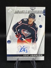2022-23 SP Authentic - Autographed Future Watch Kent Johnson /999 Blue Jackets