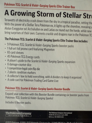 Pokémon Surging Sparks Elite Trainer Box + Booster Bundle, 2-pack