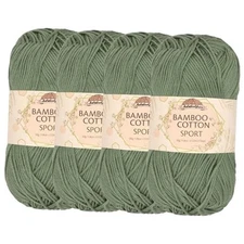 JubileeYarn Bamboo Cotton Sport Yarn - 50g/Skein - 4 Skeins 407 Burning Sage