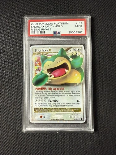 PSA 9 Snorlax Lv. X Holo Platinum Rising Rivals #111
