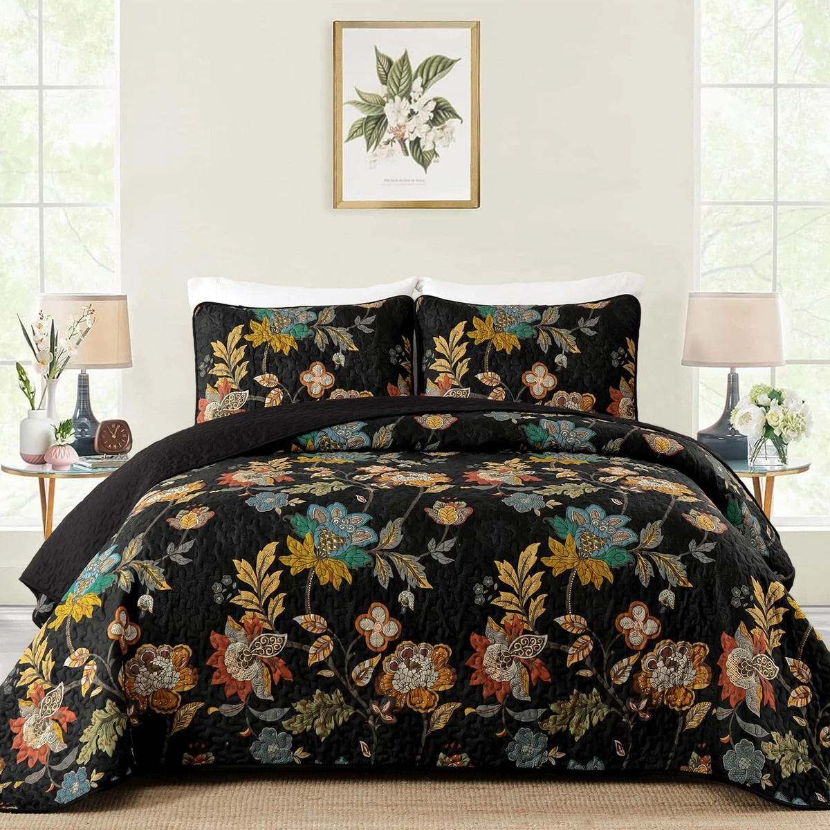 WONGS BEDDING Brown King Comforter Set, 7 Pieces Bed in a