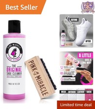 Shoe Cleaner Kit with Brush for Leather Suede Nubuck Fabric 4oz Safe All