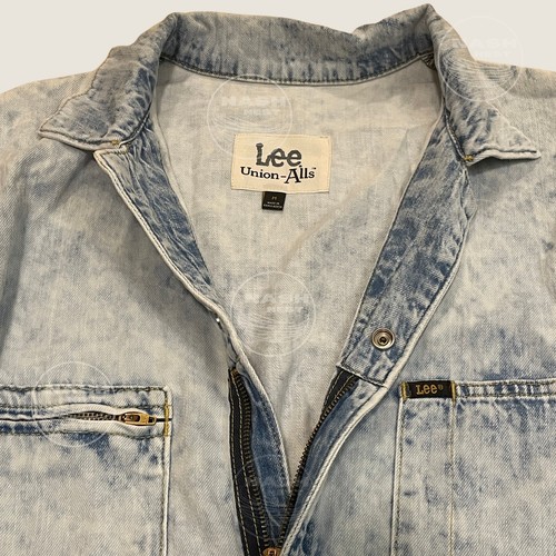 Lee Union-Alls Acid Wash Denim Jumpsuit | Utility Workwear Boiler Suit Coveralls - Picture 2 of 4