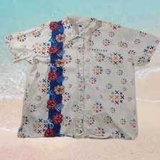 Oko +ableau Vit Tropisk Hawaiiansk Skjorta med Knappar Dam Storlek XXL 