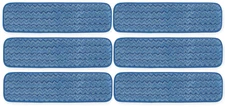 NEW LOT of 6 Rubbermaid Commercial HYGEN Q410 18" Microfiber Damp Mop Pad