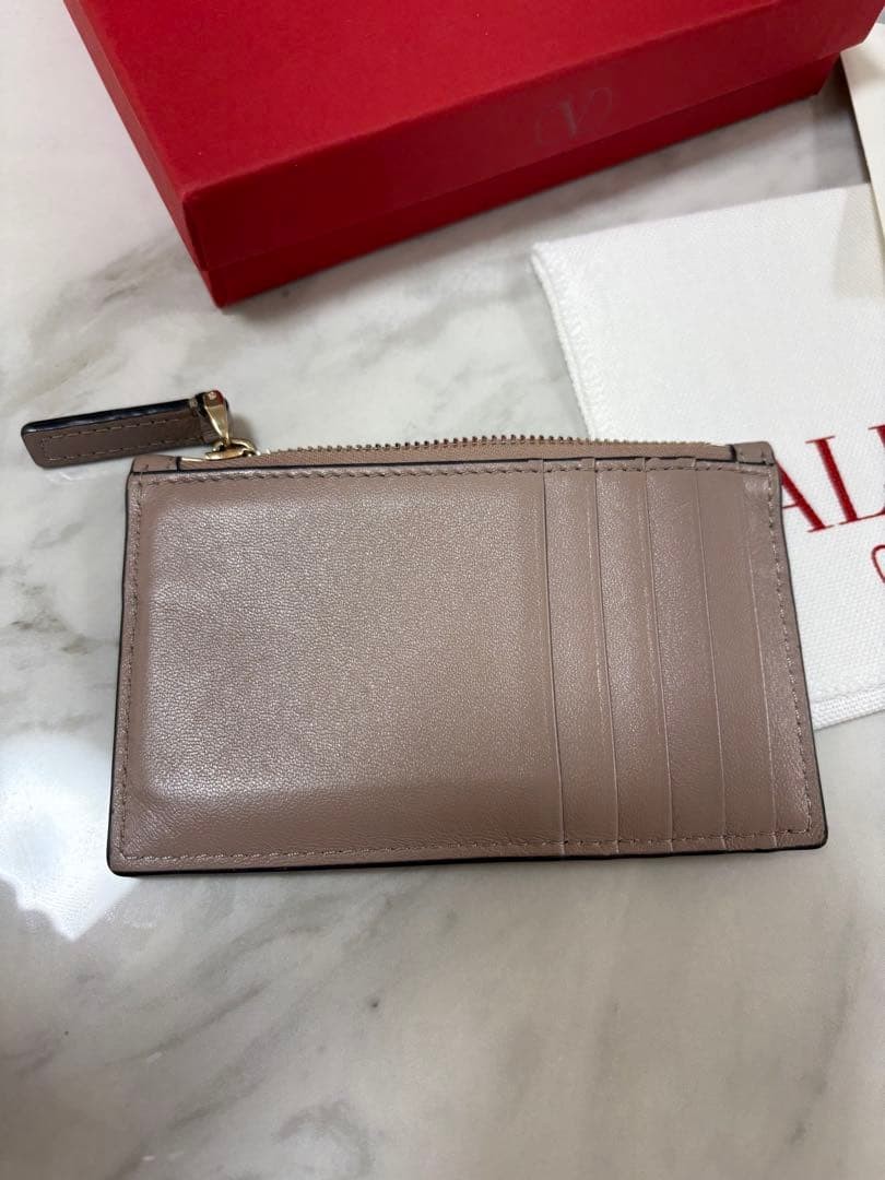 Valentino Garavani Pink Beige Leather Card Case Italy Accessories thumbnail 4