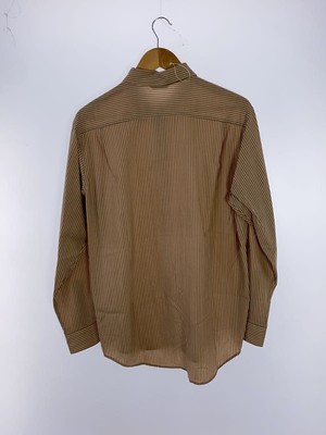 AURALEE long sleeve shirt 24SS SUPER FINE WOOL STRIPE 3 BROWN 