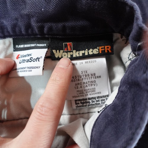 Workrite FR Pants Mens 31 Lot Of 2 Blue Flame Resistant CAT 2 2112 Work Bundle - Picture 11 of 21