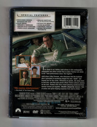 SEALED NEW DVD: DOUBLE JEOPARDY, Tommy Lee Jones, Special Features W/S Rated R - Picture 2 of 3