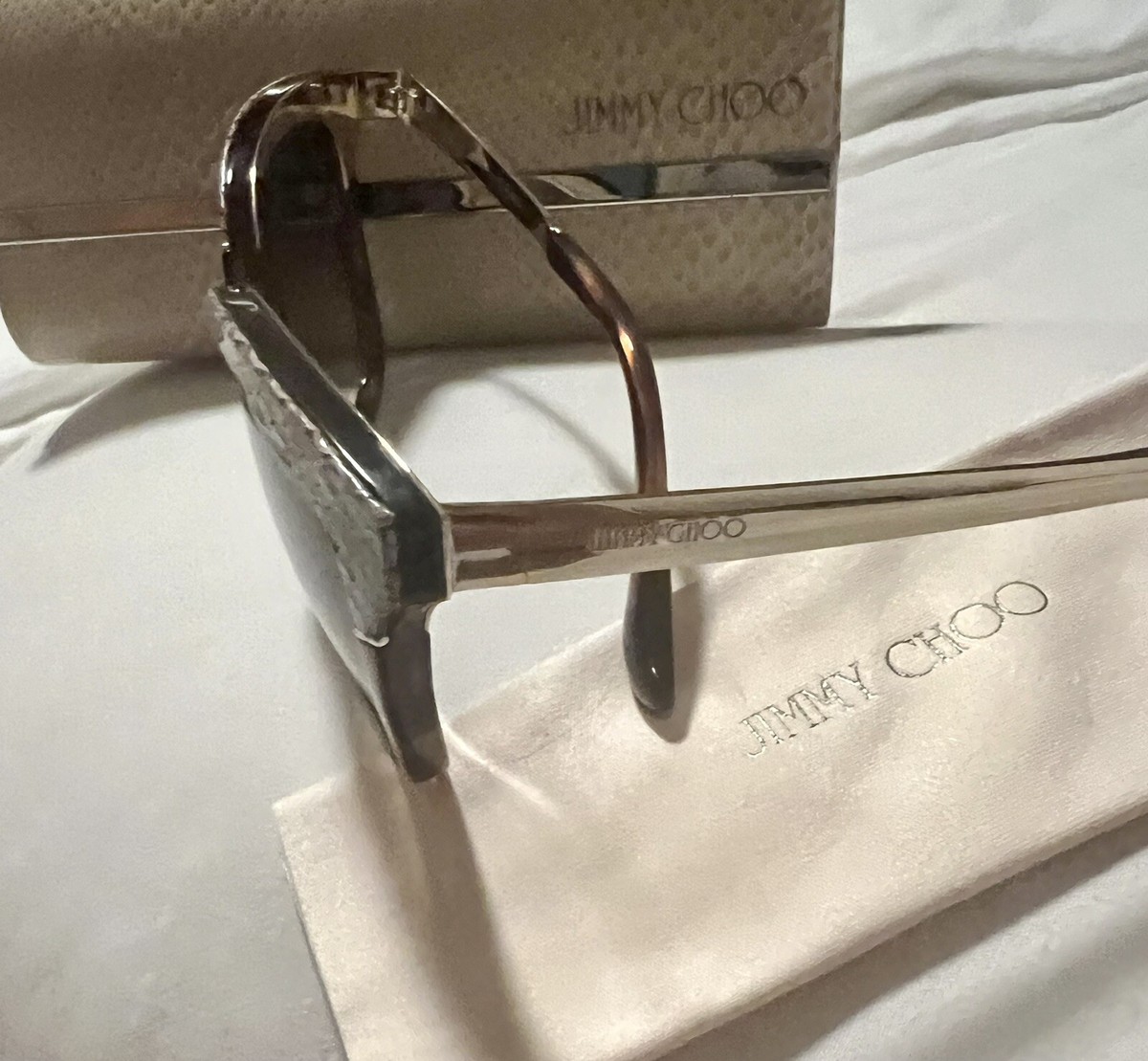 JIMMY CHOO INES/S INES AXX Dark Havana Cat Eye Sunglasses 58-14 New Authentic Isla | Brown Havana Cat Eye Sunglasses | JIMMY CHOO main image 3