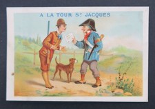 Chromo A LA TOUR St JACQUES  lith APPEL chasseur hunting fusil chien