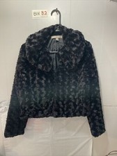 Fever Black Fuzzy Cropped Jacket Woman’s Size S