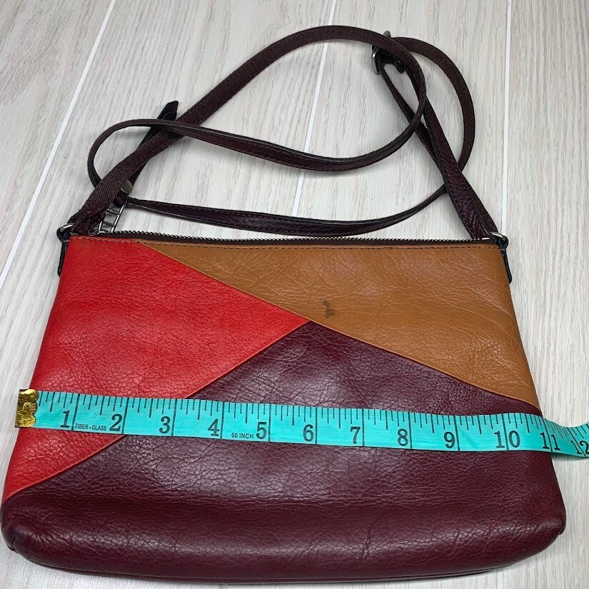 Fossil Dawson Leather Multi Colored Crossbody Bag - image 8