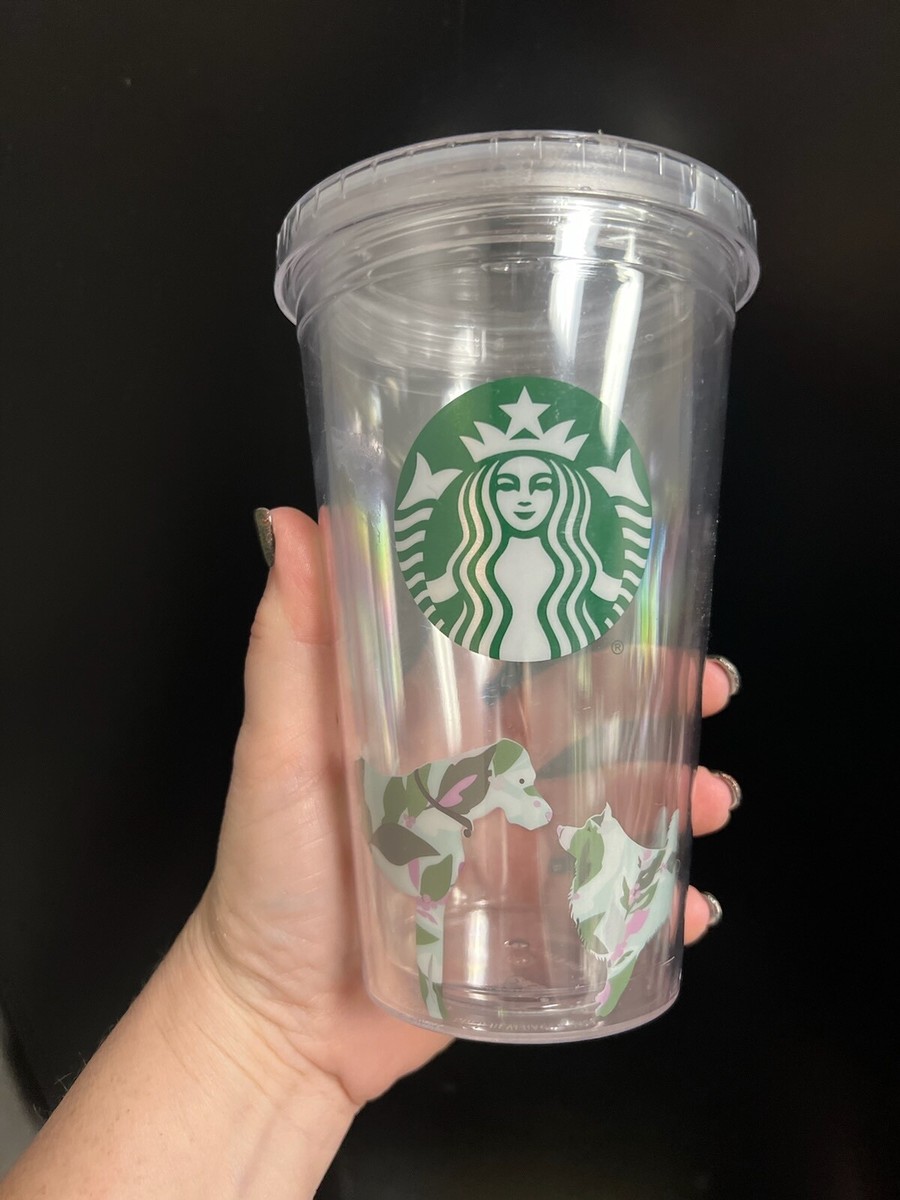 Starbucks 2020 Grande 16 oz Cold Cup Tumbler Dog Design Lid Included EUC |  eBay