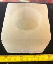 selenite cube Votive Candle Holder 