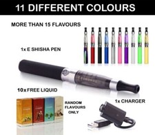 E-Cigarette E-Shisha Rechargeable E Sheesha Vape Pen Vapourizer Kit + 10 LIQUIDS