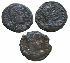 LOT OF 3 AUTHENTIC ROMAN EMPIRE COINS - GREAT CONDITION - SIZE 17MM