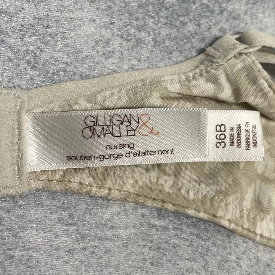 Sujetador de enfermería inalámbrico Gilligan & O'Malley 36B beige estampado animal copa moldeada Foto 4 de 4